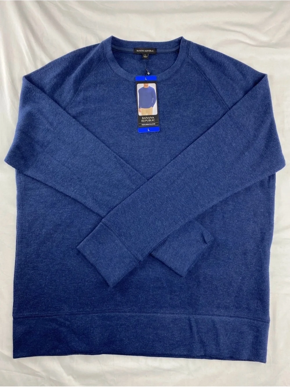 Banana Republic Men's Crewneck Lightweight Sweater Deep Blue Size Large NWT